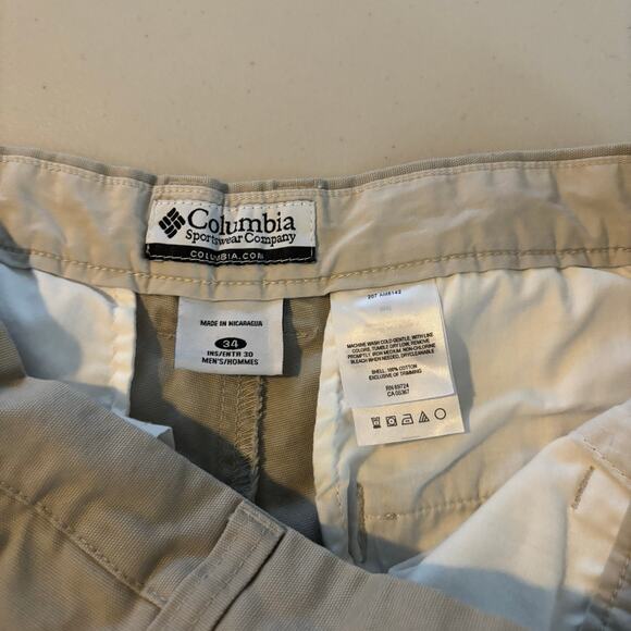 Columbia Sportswear Men's Size 34 Tan Active Outdoor Work Utility Chino Pants - Picture 3 of 11